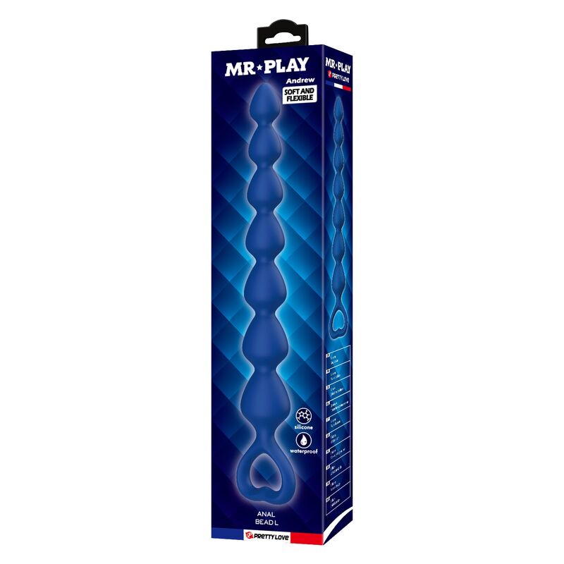 MR PLAY - PERLE ANALALI IN SILICONE BLU E PLUG ANAL 26,7 CM – Perline anali – foto 3