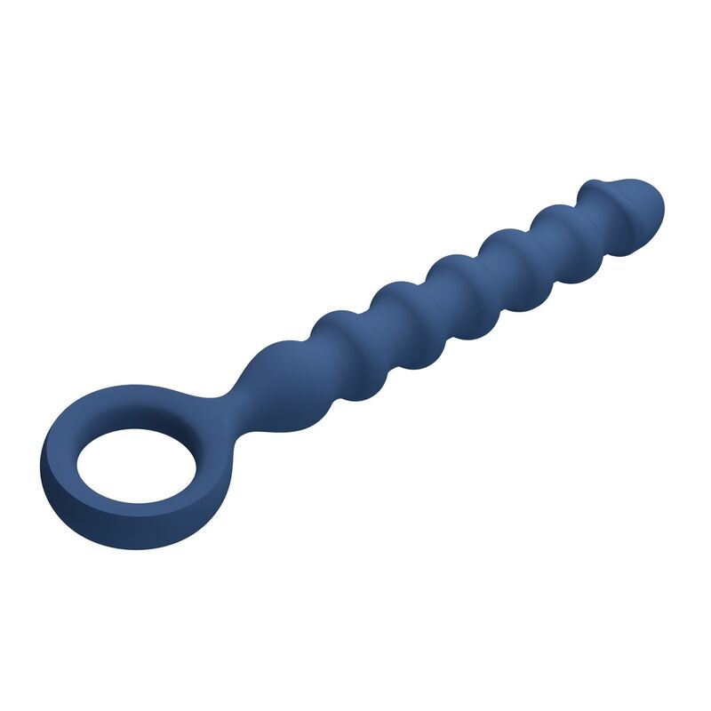 MR PLAY - PERLE ANAL IN SILICONE BLU E PLUG ANAL -Ø- 3,4 CM - 28,5 CM – Perline anali – foto 6