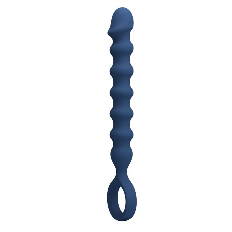 MR PLAY - PERLE ANAL IN SILICONE BLU E PLUG ANAL -Ø- 3,4 CM - 28,5 CM – Perline anali – foto 4