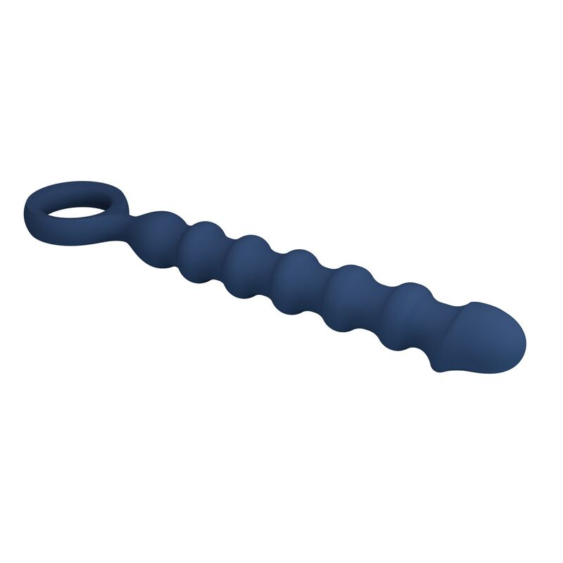 MR PLAY - PERLE ANAL IN SILICONE BLU E PLUG ANAL -Ø- 3,4 CM - 28,5 CM – Perline anali – foto 7