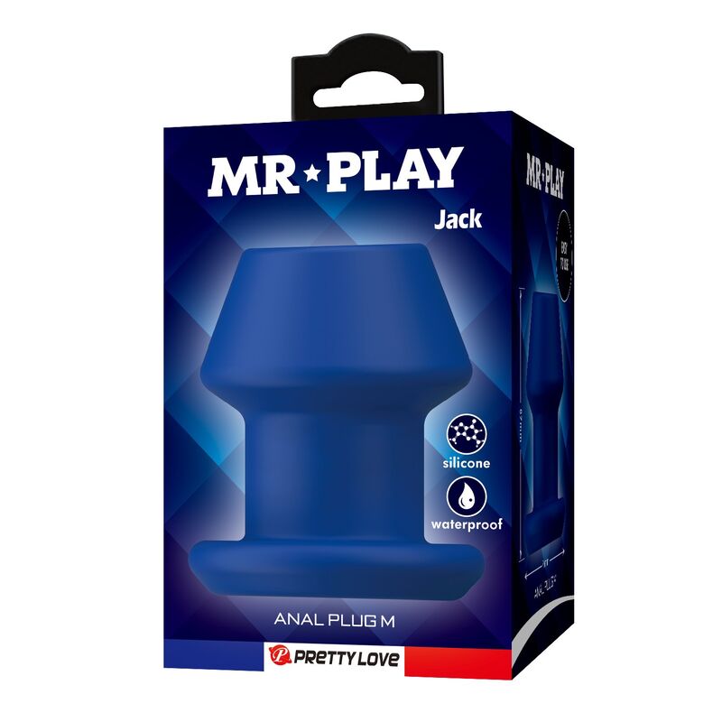 MR PLAY - JACK BLUE PLUG ANALE CAVO IN SILICONE TAGLIA M – Tappi anali – foto 3