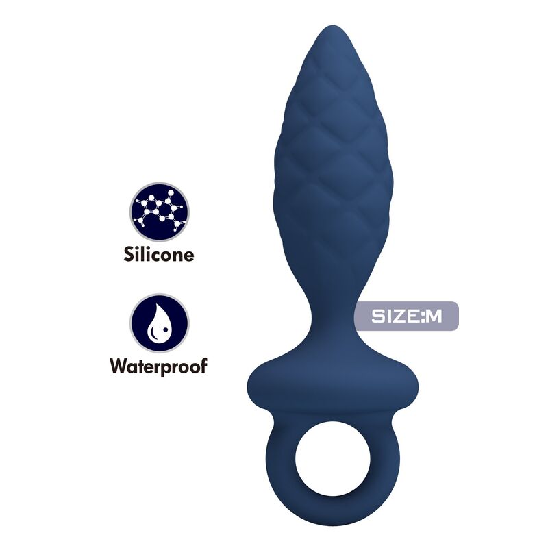 MR PLAY - PLUG ANALE TESTURIZZATO CON ANELLO BLU M – Tappi anali – foto 2