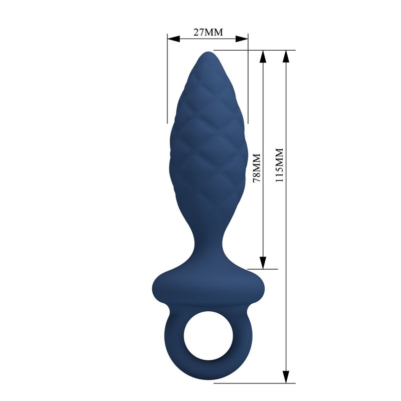 MR PLAY - PLUG ANALE TESTURIZZATO CON ANELLO BLU S – Tappi anali – foto 5