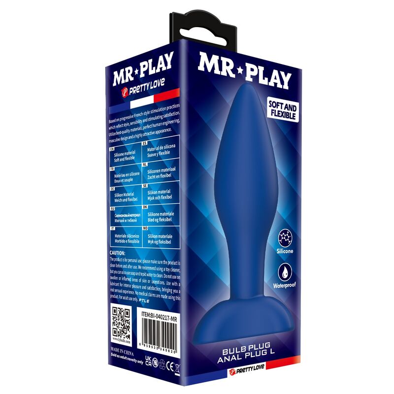 MR PLAY - PLUG ANALE CONICO IN SILICONE BLU L – Tappi anali – foto 3