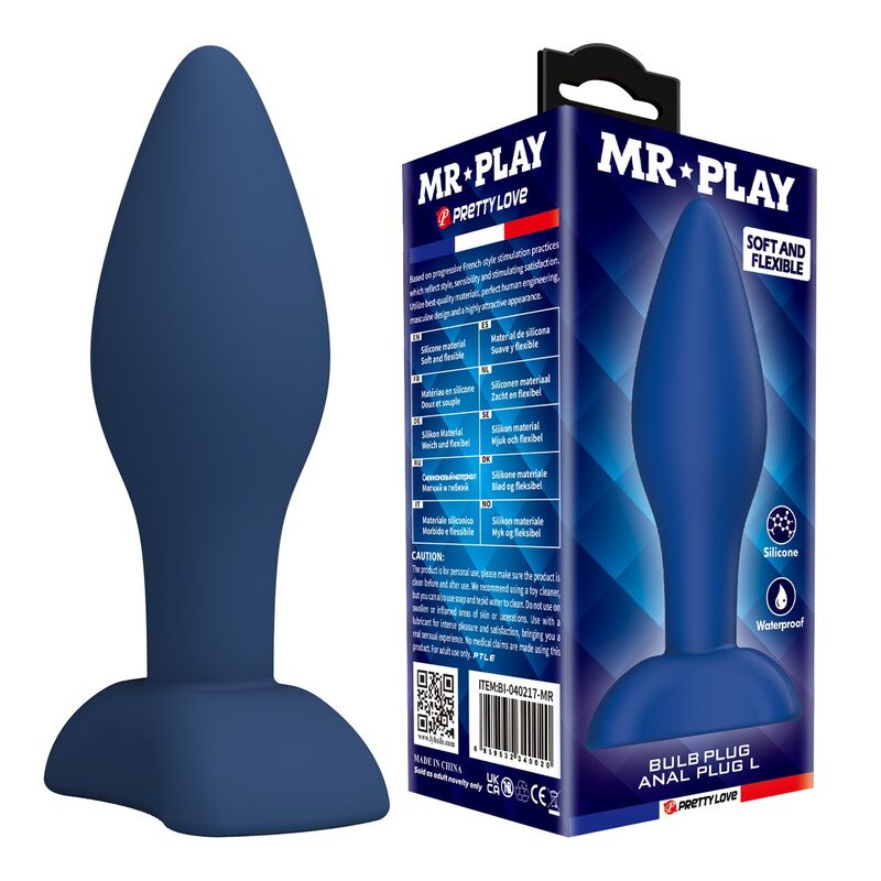 MR PLAY - PLUG ANALE CONICO IN SILICONE BLU L – Tappi anali