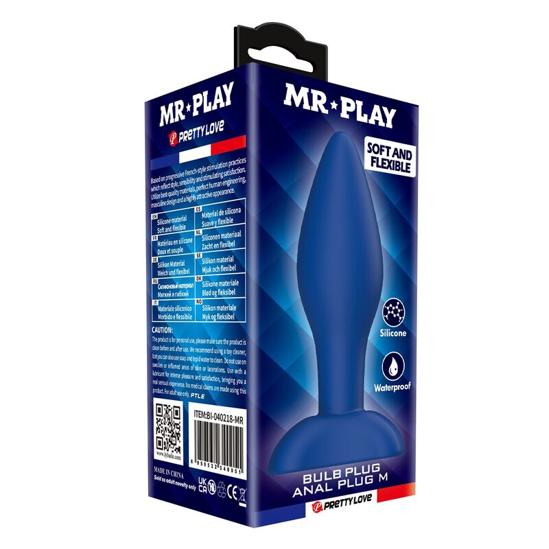 MR PLAY - PLUG ANALE CONICO IN SILICONE BLU M – Tappi anali – foto 3