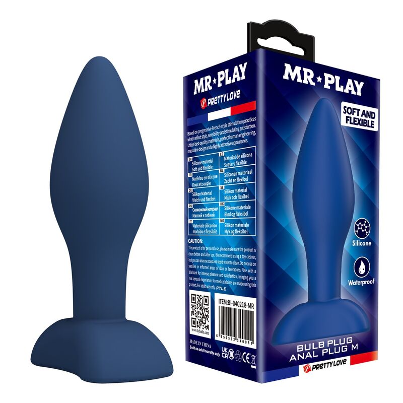 MR PLAY - PLUG ANALE CONICO IN SILICONE BLU M – Tappi anali