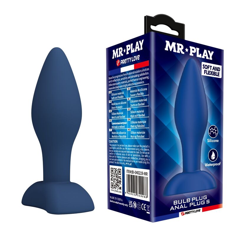MR PLAY - PLUG ANALE CONICO IN SILICONE BLU S – Tappi anali