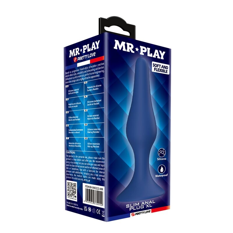 MR PLAY - PLUG ANALE CONICO IN SILICONE BLU XL – Tappi anali – foto 3