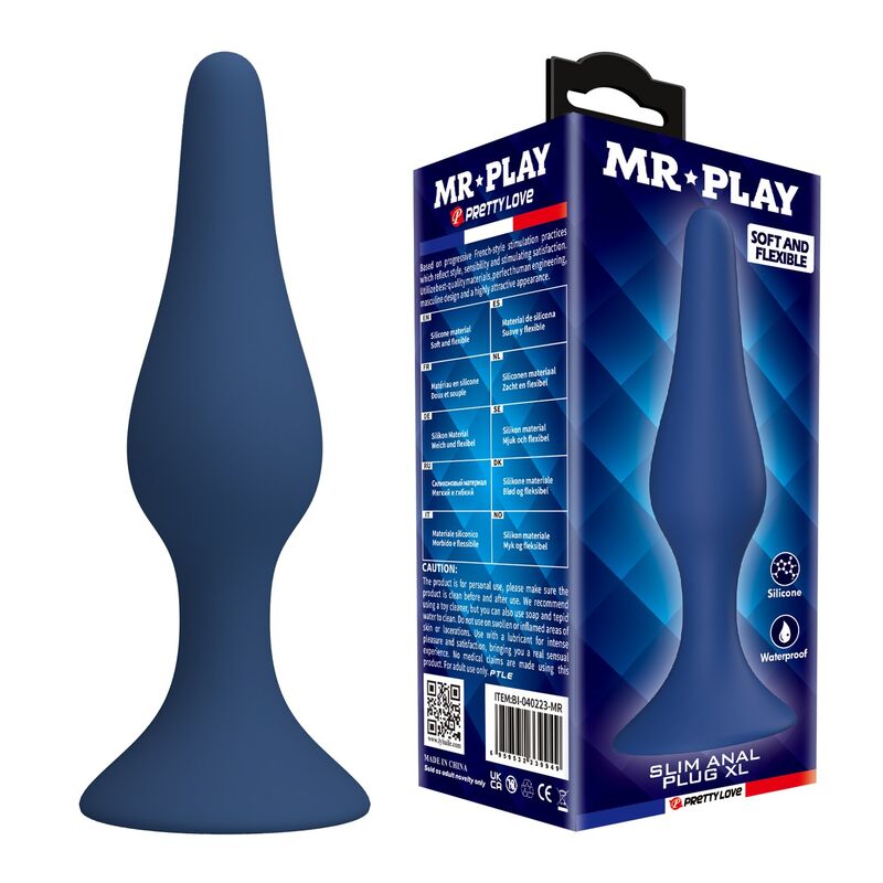 MR PLAY - PLUG ANALE CONICO IN SILICONE BLU XL – Tappi anali