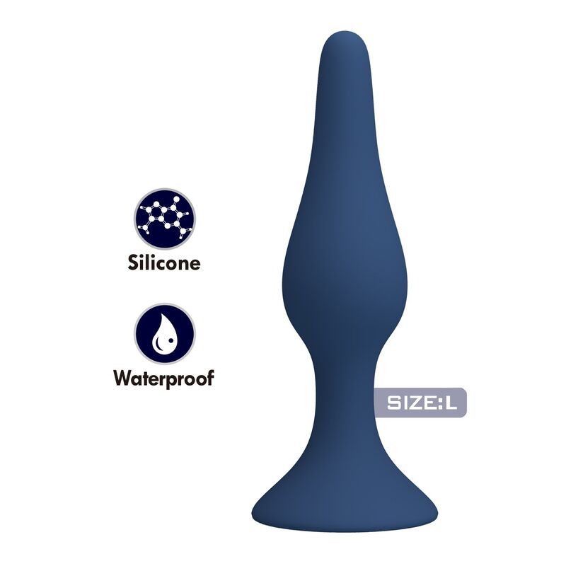 MR PLAY - PLUG ANALE SLIM IN SILICONE BLU L – Tappi anali – foto 2