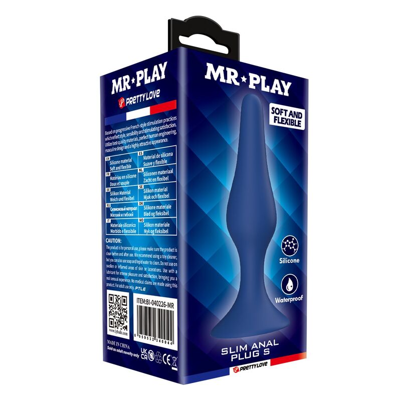 MR PLAY - PLUG ANALE SLIM IN SILICONE BLU TAGLIA S – Tappi anali – foto 8