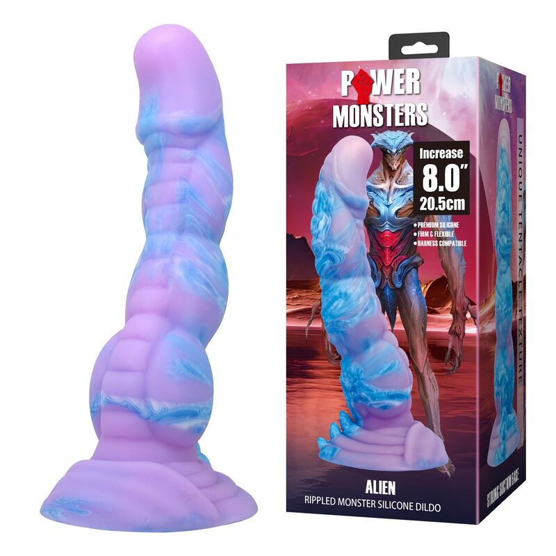 POWER MONSTERS - DILDO IN SILICONE ALIEN FANTASY 20,5 CM Ø 4,8 CM – Falli senza vibrazioni – foto 9