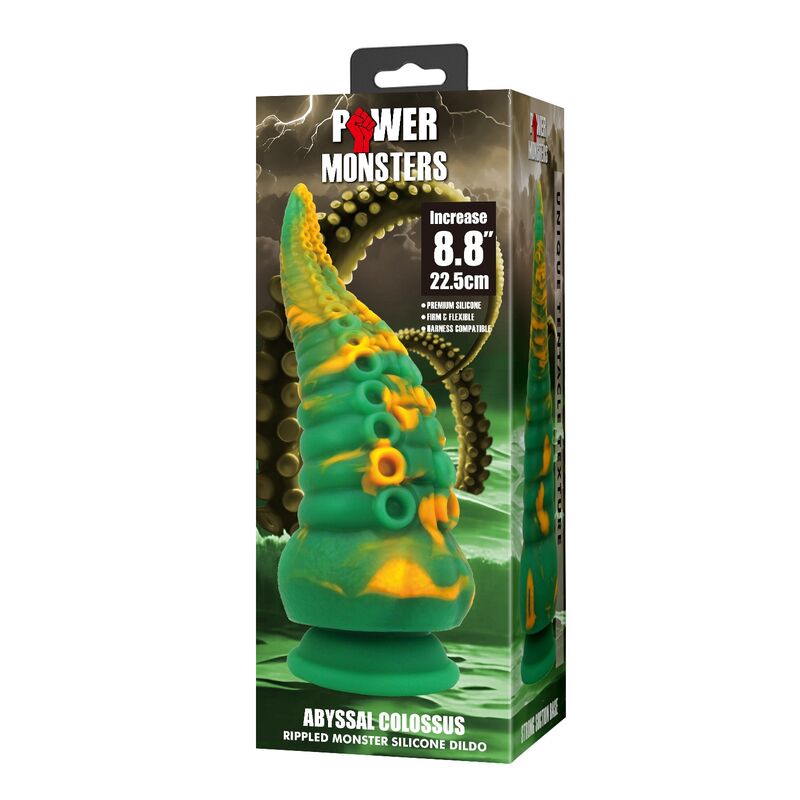 POWER MONSTERS - ABYSSAL COLOSSUS BICOLOR FANTASY DILDO IN SILICONE 22.5 CM Ø 6 CM – Falli senza vibrazioni – foto 3