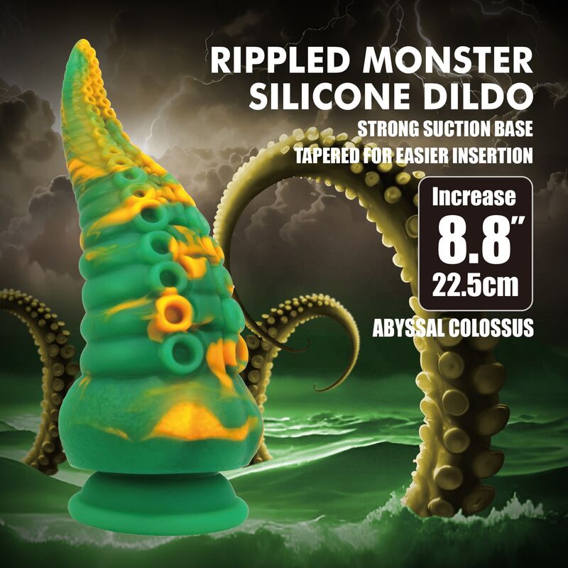 POWER MONSTERS - ABYSSAL COLOSSUS BICOLOR FANTASY DILDO IN SILICONE 22.5 CM Ø 6 CM – Falli senza vibrazioni – foto 8