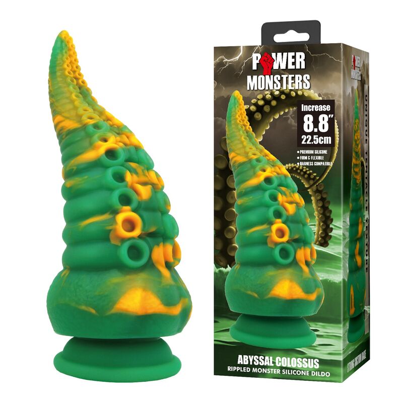 POWER MONSTERS - ABYSSAL COLOSSUS BICOLOR FANTASY DILDO IN SILICONE 22.5 CM Ø 6 CM – Falli senza vibrazioni – foto 7