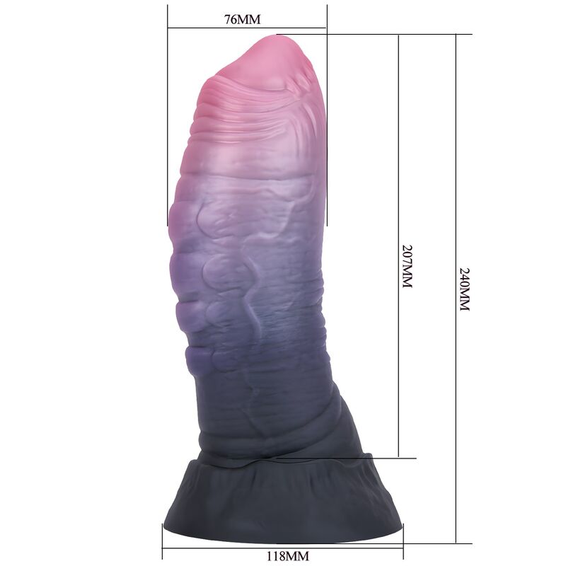 POWER MONSTERS - DREADFUL FIEND BICOLOR FANTASY SILICONE DILDO 24 CM Ø 6 CM – Falli senza vibrazioni – foto 6