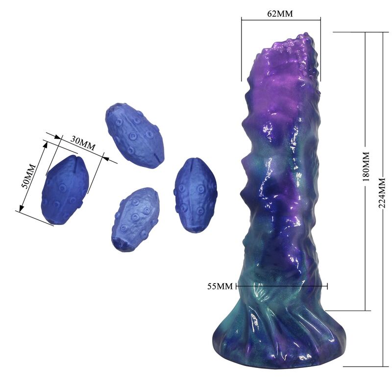 POWER MONSTERS - DUSKWALKER SENTINEL TRICOLOR DILDO GONFIABILE IN SILICONE FANTASY 23 CM Ø 5 CM – Anale gonfiabile – foto 7