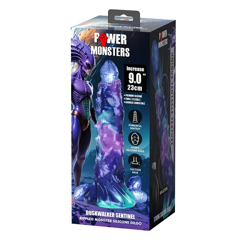 POWER MONSTERS - DUSKWALKER SENTINEL TRICOLOR DILDO GONFIABILE IN SILICONE FANTASY 23 CM Ø 5 CM – Anale gonfiabile – foto 2