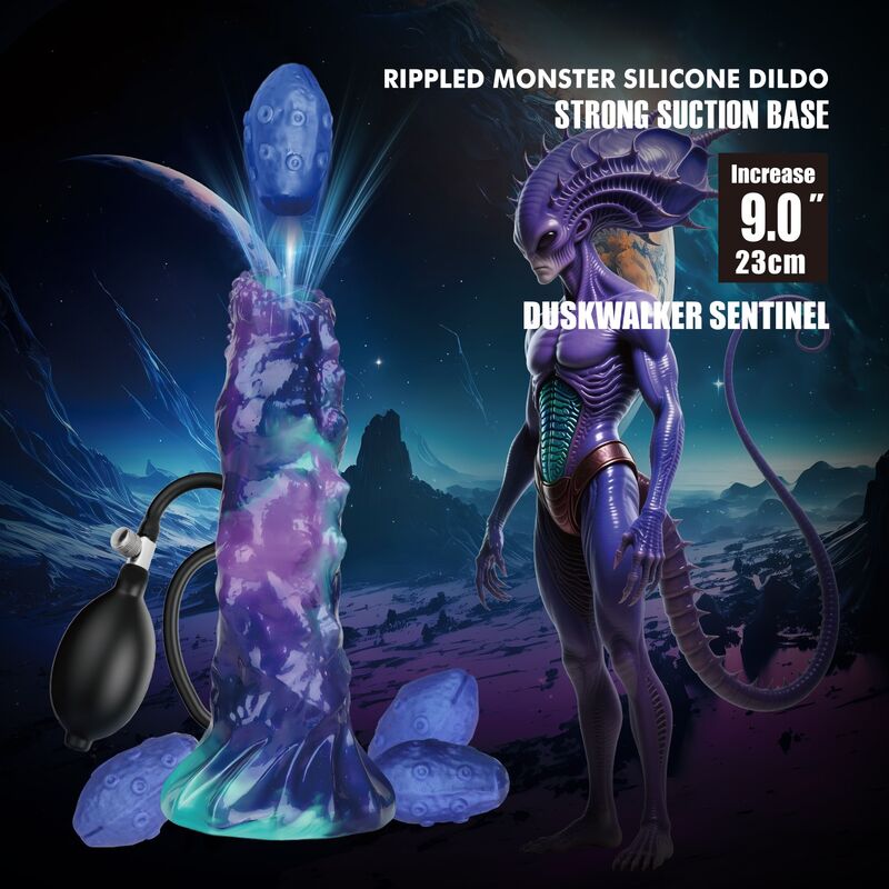 POWER MONSTERS - DUSKWALKER SENTINEL TRICOLOR DILDO GONFIABILE IN SILICONE FANTASY 23 CM Ø 5 CM – Anale gonfiabile – foto 9