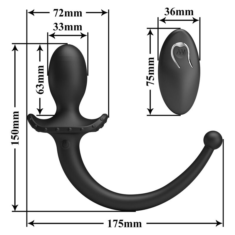 MR PLAY - VIBRATORE ANALE E PERINEO CON TELECOMANDO WIRELESS, NERO – Vibratori anali – foto 9