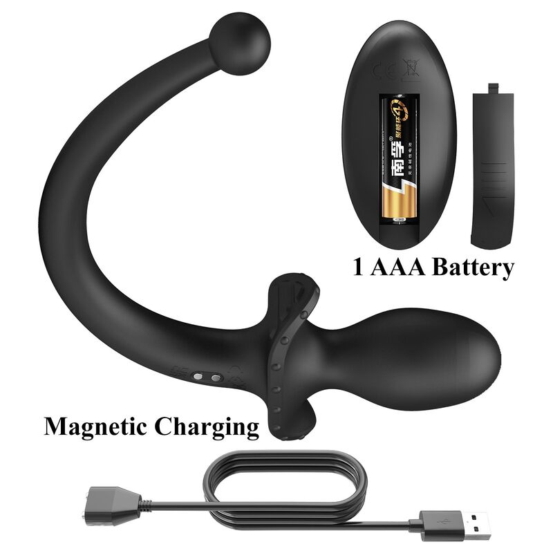 MR PLAY - VIBRATORE ANALE E PERINEO CON TELECOMANDO WIRELESS, NERO – Vibratori anali – foto 8