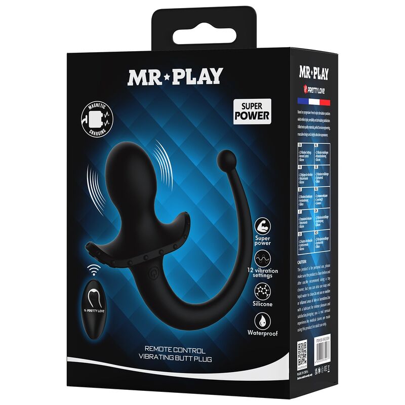 MR PLAY - VIBRATORE ANALE E PERINEO CON TELECOMANDO WIRELESS, NERO – Vibratori anali – foto 2