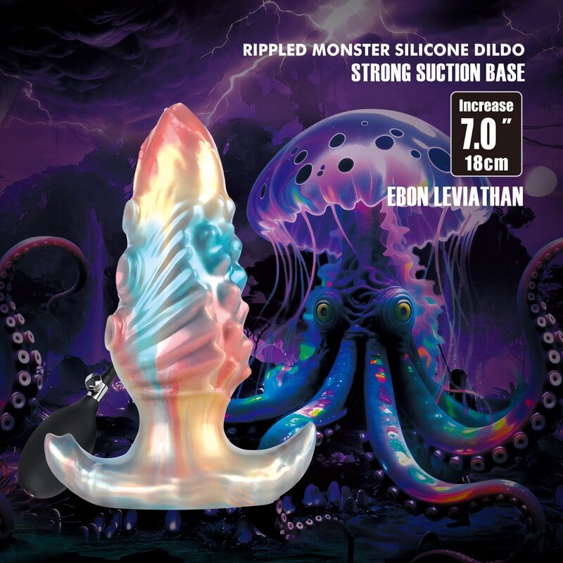 POWER MONSTERS - EBON LEVIATHAN TRICOLORE PLUG ANALE GONFIABILE FANTASY 18 CM – Anale gonfiabile – foto 10