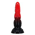 POWER MONSTERS - DILDO FANTASY DRAGO DI FUOCO CON VENTOSA 24,5 CM Ø 5,8 CM ROSSO E NERO – Falli senza vibrazioni