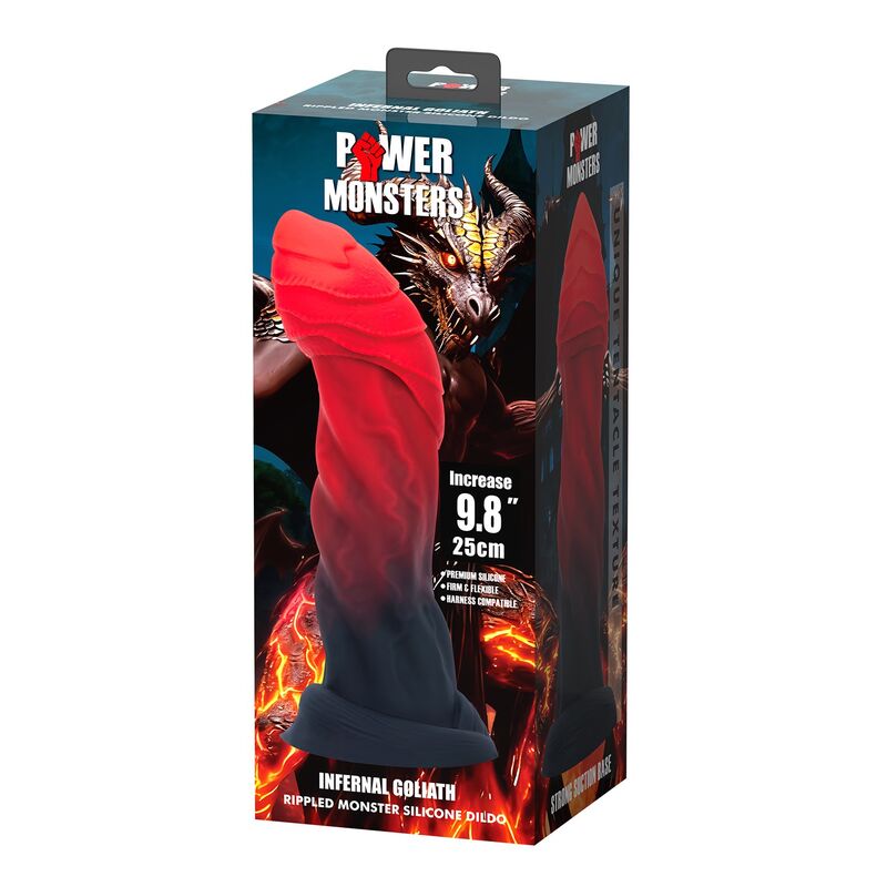 POWER MONSTERS - DILDO IN SILICONE BIGOLIATH BICOLORE FANTASY 25 CM Ø 6 CM – Falli senza vibrazioni – foto 2