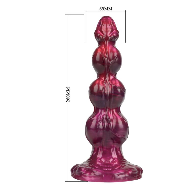 POWER MONSTERS - PRIMAL BEASTLORD DILDO IN SILICONE ROSA TRASLUCIDO FANTASY 26 CM Ø 5 CM – Falli senza vibrazioni – foto 6
