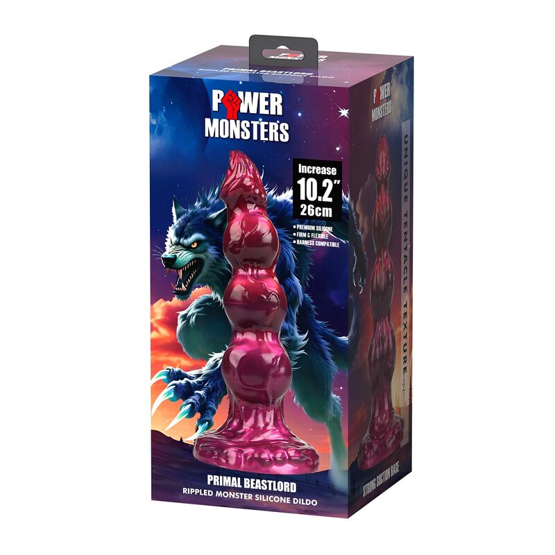 POWER MONSTERS - PRIMAL BEASTLORD DILDO IN SILICONE ROSA TRASLUCIDO FANTASY 26 CM Ø 5 CM – Falli senza vibrazioni – foto 7