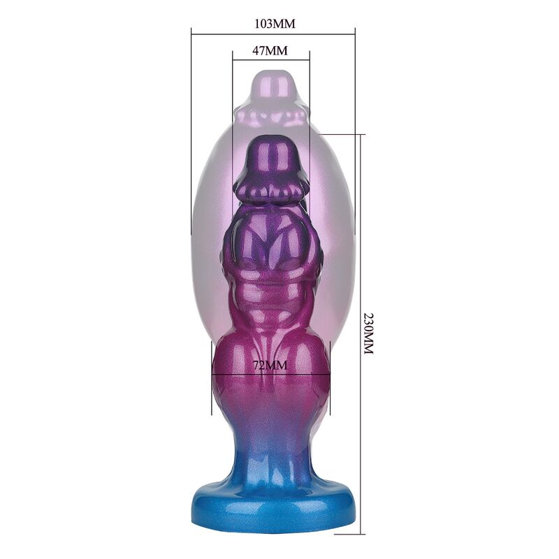 POWER MONSTERS - RIFT TITAN BICOLORE DILDO GONFIABILE IN SILICONE FANTASY 24 CM Ø 5 CM – Anale gonfiabile – foto 5