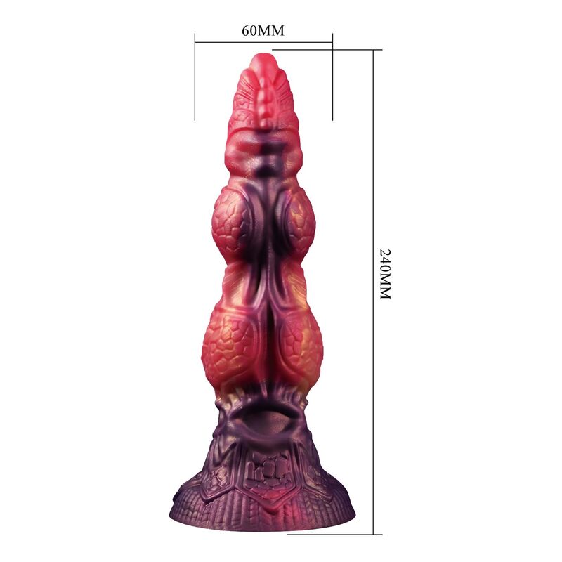 POWER MONSTERS - SAVAGE BEASTLORD TRICOLOR FANTASY DILDO IN SILICONE 24 CM Ø 5 CM – Falli senza vibrazioni – foto 5