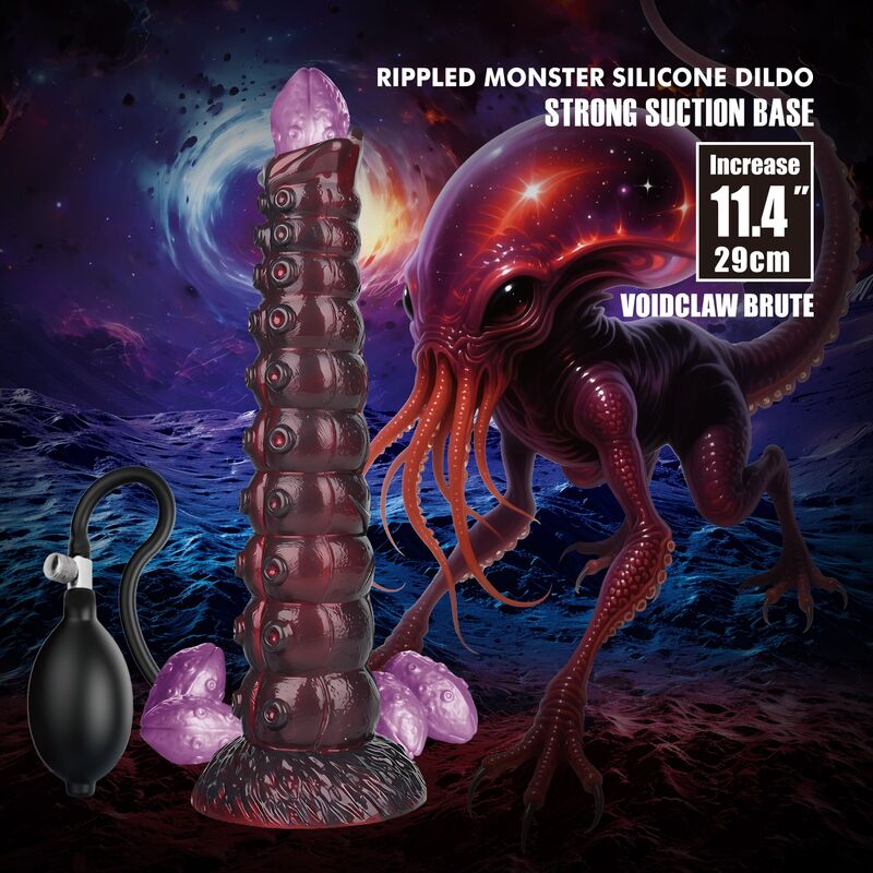 POWER MONSTERS - VOIDCLAW BRUTE DILDO GONFIABILE IN SILICONE BICOLORE FANTASY 29 CM Ø 5.7 CM – Anale gonfiabile – foto 9