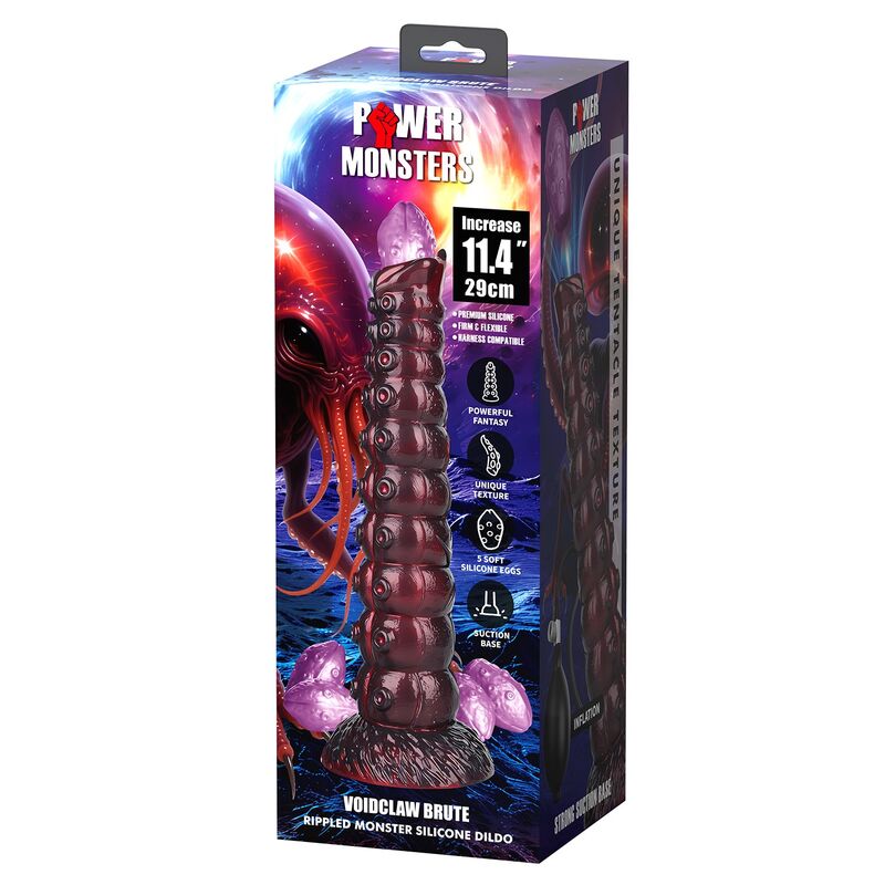 POWER MONSTERS - VOIDCLAW BRUTE DILDO GONFIABILE IN SILICONE BICOLORE FANTASY 29 CM Ø 5.7 CM – Anale gonfiabile – foto 2