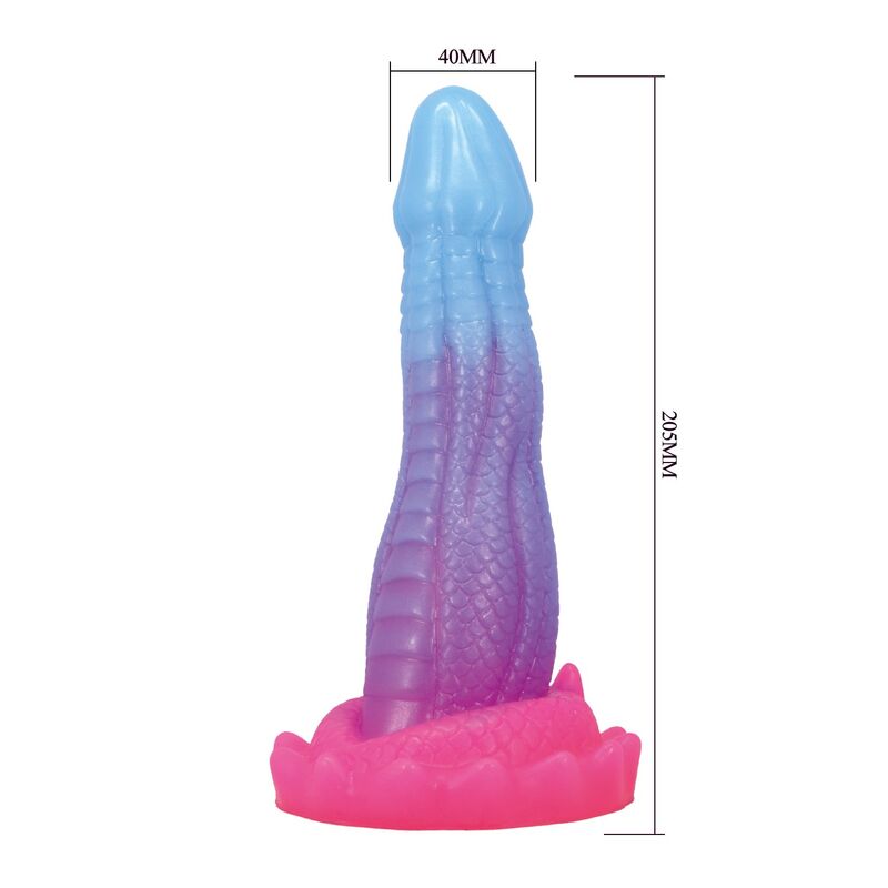 POWER MONSTERS - DILDO VOID PYTHON FANTASY CON VENTOSA 20,5 CM Ø 5,2 CM BLU, VIOLA E ROSA – Falli senza vibrazioni – foto 7