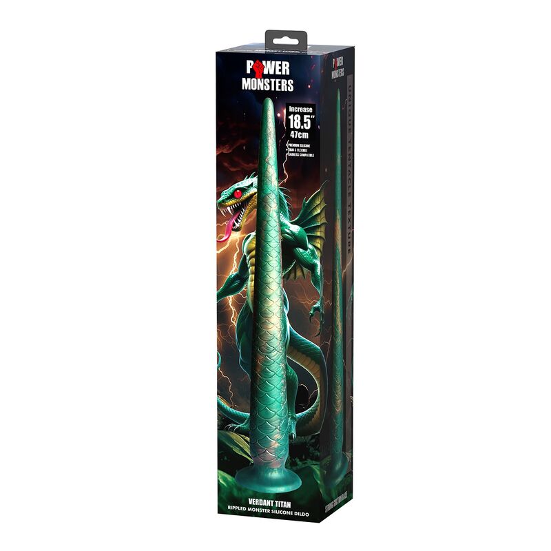POWER MONSTERS - WILDWYRM TAIL BICOLORE FANTASY DILDO IN SILICONE 47 CM Ø 4 CM – Falli senza vibrazioni – foto 2