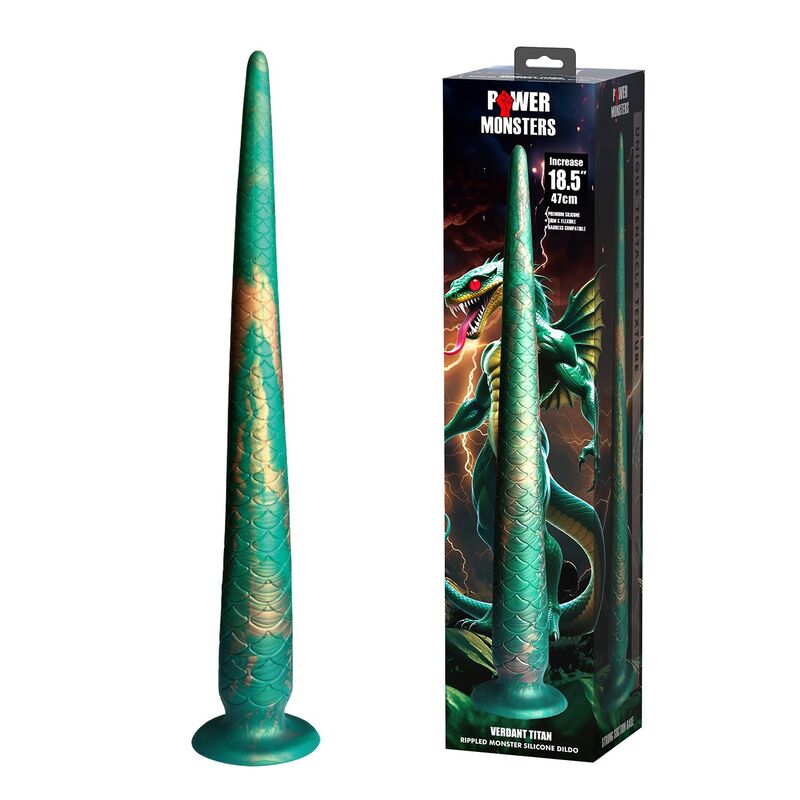 POWER MONSTERS - WILDWYRM TAIL BICOLORE FANTASY DILDO IN SILICONE 47 CM Ø 4 CM – Falli senza vibrazioni – foto 7