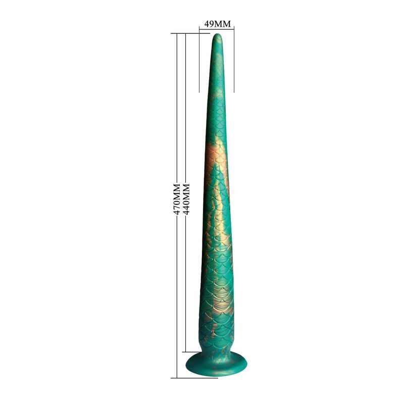 POWER MONSTERS - WILDWYRM TAIL BICOLORE FANTASY DILDO IN SILICONE 47 CM Ø 4 CM – Falli senza vibrazioni – foto 6
