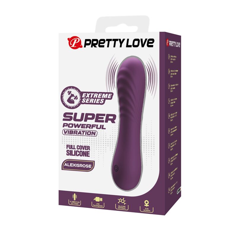 PRETTY LOVE - VIBRATORE RICARICABILE ALEXISROSE 10 FUNZIONI VIOLA – Vibratori HI-TECH – foto 3
