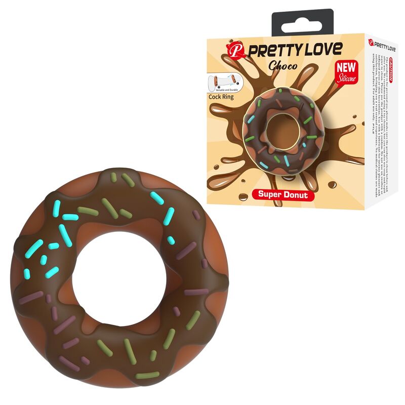 PRETTY LOVE - ANELLO PER PENE SUPER CIAMBELLA MARRONE – Cockring senza vibrazione – foto 2