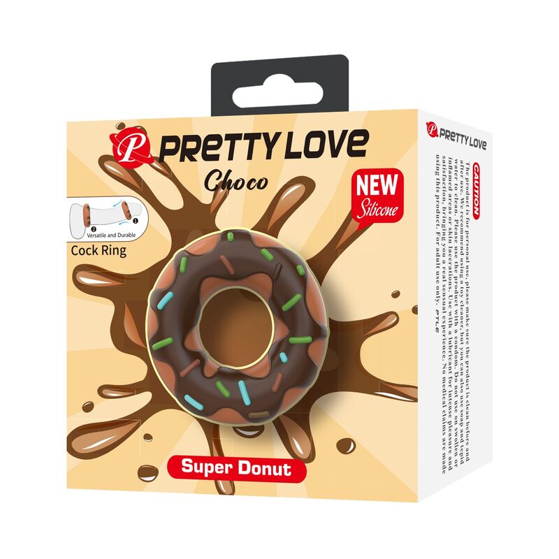 PRETTY LOVE - ANELLO PER PENE SUPER CIAMBELLA MARRONE – Cockring senza vibrazione – foto 7