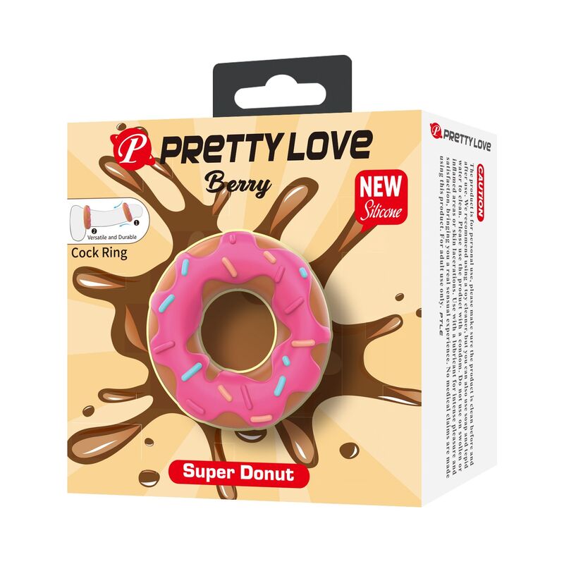 PRETTY LOVE - ANELLO PER PENE SUPER DONUT ROSA – Cockring senza vibrazione – foto 2