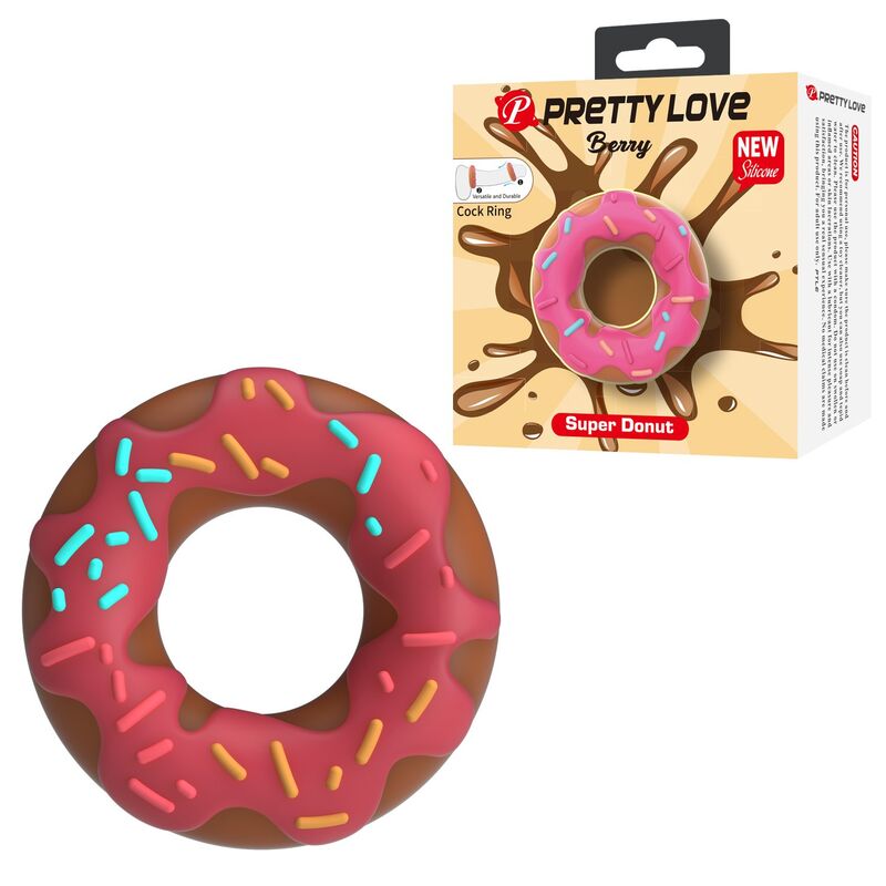 PRETTY LOVE - ANELLO PER PENE SUPER DONUT ROSA – Cockring senza vibrazione – foto 7