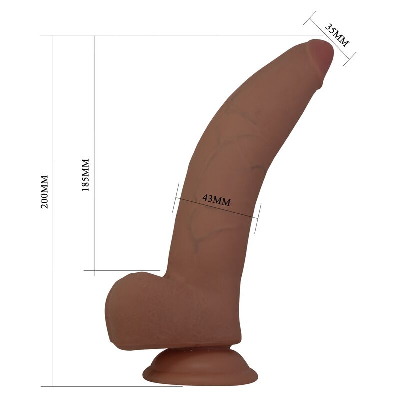 PRETTY LOVE - CUTHBERT DILDO FLESSIBILE REALISTICO 20 CM Ø 5 CM TPE MARRONE – Peni realistici – foto 6