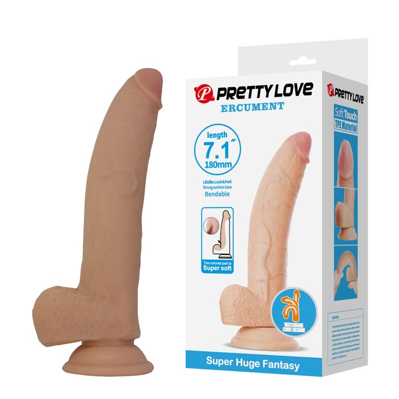 PRETTY LOVE - DILDO FLESSIBILE REALISTICO ELLCUMENT 18 CM Ø 4.5 CM TPE NATURALE – Peni realistici