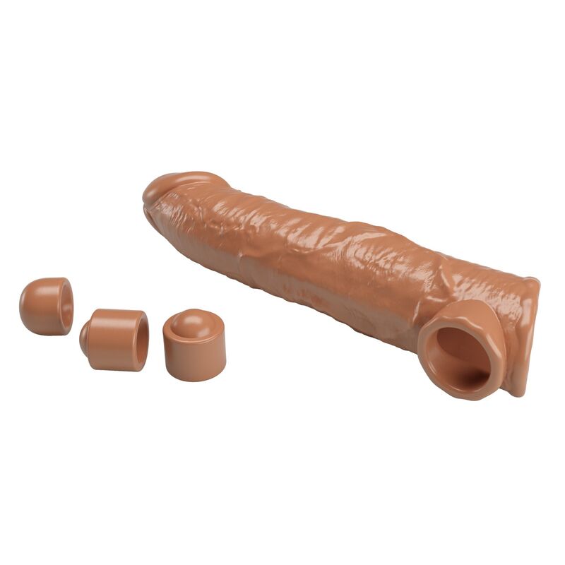 PRETTY LOVE - MANICOTTO REGOLABILE PER ALLUNGAMENTO DEL PENE 26 CM Ø 4 CM NATURALE – Copri pene con estensione – foto 5