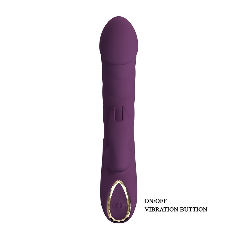 PRETTY LOVE - VIBRATORE A FORMA DI CONIGLIO RICARICABILE HARPER, 10 FUNZIONI, VIOLA – Vibratori di coniglio – foto 9