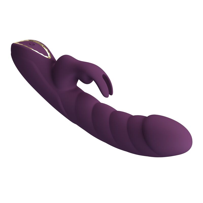 PRETTY LOVE - VIBRATORE A FORMA DI CONIGLIO RICARICABILE HARPER, 10 FUNZIONI, VIOLA – Vibratori di coniglio – foto 7